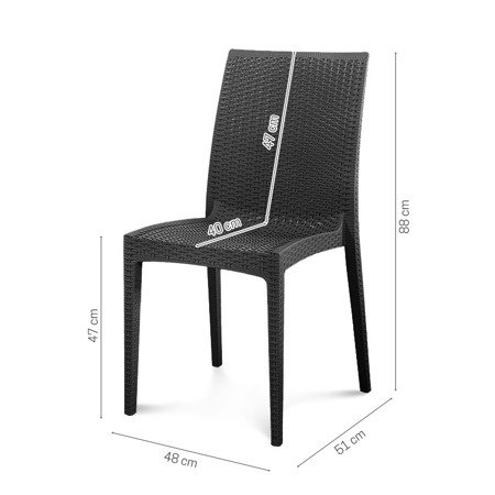 Krzesło nowoczesne ogrodowe technoratanowe stylowe ratanowe czarne 217