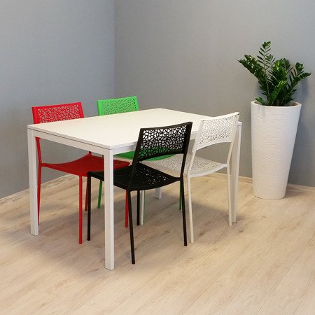 Krzesło nowoczesne ogrodowe vegetal ażur stylowe do ogrodu kuchni białe 309