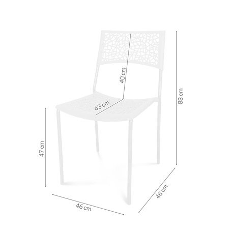 Krzesło nowoczesne ogrodowe vegetal ażur stylowe do ogrodu kuchni białe 309