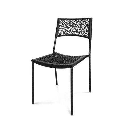 Krzesło nowoczesne ogrodowe vegetal ażur stylowe do ogrodu kuchni czarne 309
