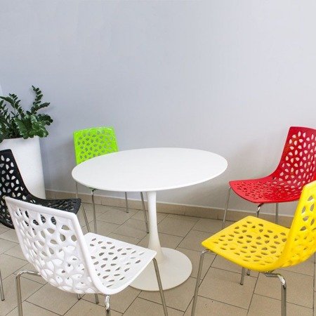 Krzesło nowoczesne stylowe do ogrodu na taras balkon białe 091
