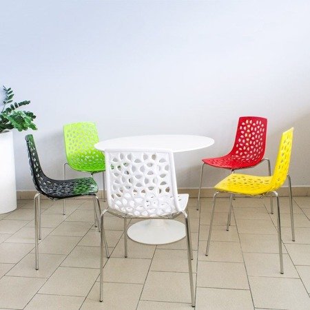 Krzesło nowoczesne stylowe do ogrodu na taras balkon czerwone 091 