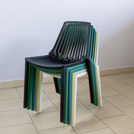 Krzesło nowoczesne stylowe do ogrodu na taras balkon niebieskie 088