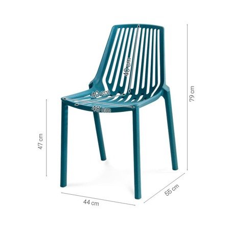Krzesło nowoczesne stylowe do ogrodu na taras balkon niebieskie 088
