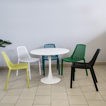 Krzesło nowoczesne stylowe do ogrodu na taras balkon żółte 088