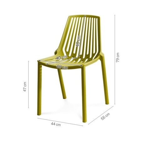 Krzesło nowoczesne stylowe do ogrodu na taras balkon żółte 088