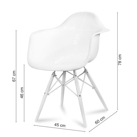 Krzesło nowoczesne stylowe na białych drewnianych nogach do salonu restauracji białe 211 TA