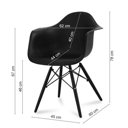 Krzesło nowoczesne stylowe na czarnych drewnianych nogach do salonu restauracji czarne 211 TA