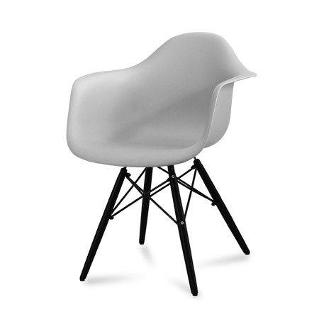 Krzesło nowoczesne stylowe na czarnych drewnianych nogach do salonu restauracji szare 211 TA