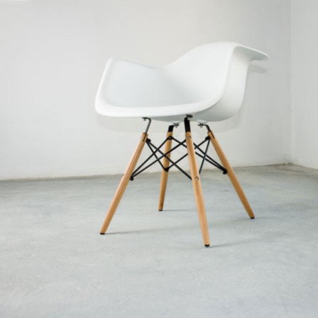 Krzesło nowoczesne stylowe na drewnianych bukowych nogach do salonu restauracji białe 211 TA