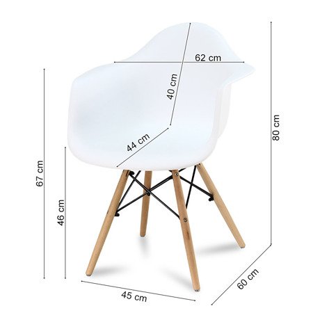 Krzesło nowoczesne stylowe na drewnianych bukowych nogach do salonu restauracji białe 211AB