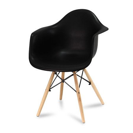 Krzesło nowoczesne stylowe na drewnianych bukowych nogach do salonu restauracji czarne 211 AB