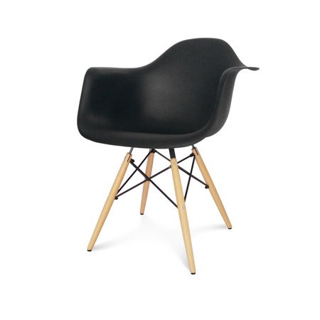 Krzesło nowoczesne stylowe na drewnianych bukowych nogach do salonu restauracji czarne 211 TA