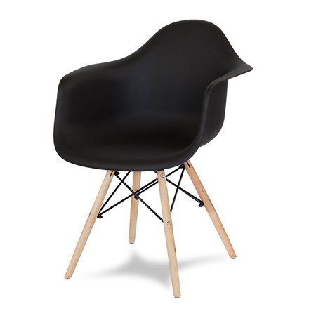 Krzesło nowoczesne stylowe na drewnianych bukowych nogach do salonu restauracji czarne 211 WF