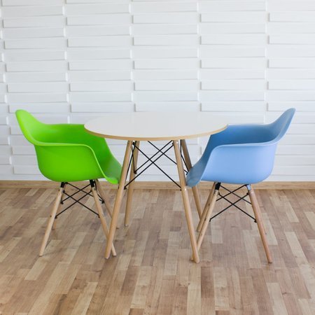 Krzesło nowoczesne stylowe na drewnianych bukowych nogach do salonu restauracji niebieski 211 AB