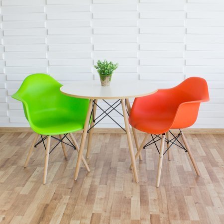 Krzesło nowoczesne stylowe na drewnianych bukowych nogach do salonu restauracji pomarańczowe 211 AB