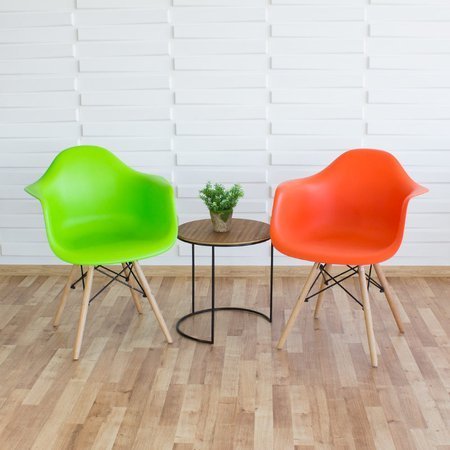 Krzesło nowoczesne stylowe na drewnianych bukowych nogach do salonu restauracji pomarańczowe 211 AB
