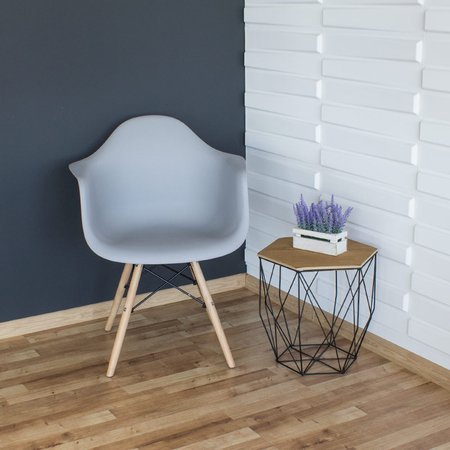 Krzesło nowoczesne stylowe na drewnianych bukowych nogach do salonu restauracji szare 211 WF
