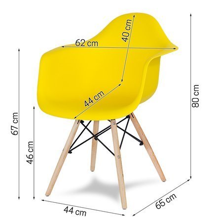Krzesło nowoczesne stylowe na drewnianych bukowych nogach do salonu restauracji żółte 211 WF roz