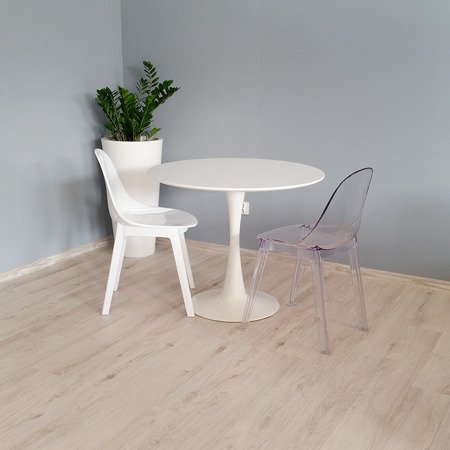 Krzesło nowoczesne stylowe na drewnianych nogach do salonu kuchni restauracji transparentne 112