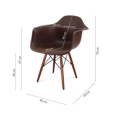 Krzesło nowoczesne stylowe na drewnianych nogach wenge do salonu restauracji brązowe 211TA