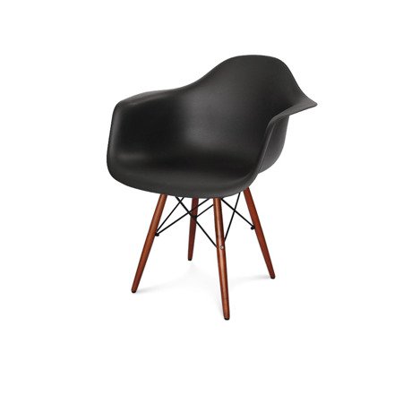Krzesło nowoczesne stylowe na drewnianych nogach wenge do salonu restauracji czarny 211TA