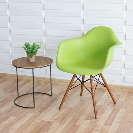 Krzesło nowoczesne stylowe na drewnianych nogach wenge do salonu restauracji zielone 211 TA