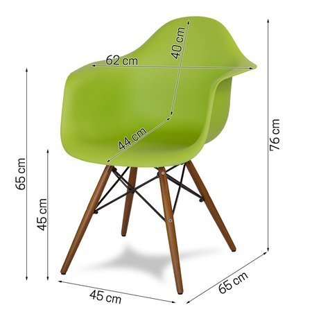 Krzesło nowoczesne stylowe na drewnianych nogach wenge do salonu restauracji zielone 211 TA
