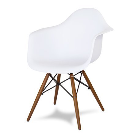 Krzesło nowoczesne stylowe na drewnianych wenge nogach do salonu restauracji białe 211 WF