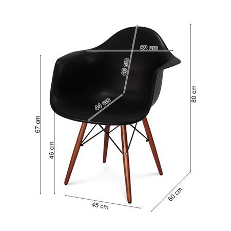 Krzesło nowoczesne stylowe na drewnianych wenge nogach do salonu restauracji czarne 211 AB / TA