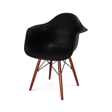 Krzesło nowoczesne stylowe na drewnianych wenge nogach do salonu restauracji czarne 211 AB / TA