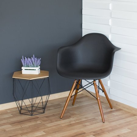 Krzesło nowoczesne stylowe na drewnianych wenge nogach do salonu restauracji czarne 211 WF