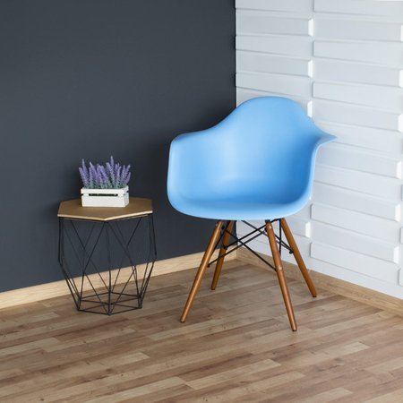 Krzesło nowoczesne stylowe na drewnianych wenge nogach do salonu restauracji niebieskie 211 AB