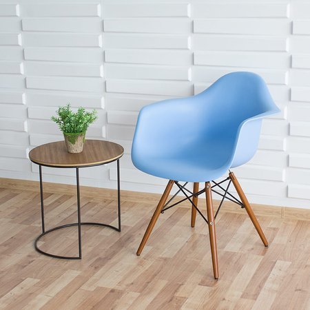 Krzesło nowoczesne stylowe na drewnianych wenge nogach do salonu restauracji niebieskie 211 AB