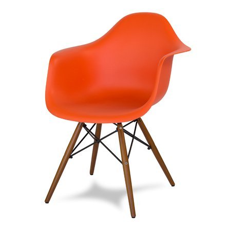 Krzesło nowoczesne stylowe na drewnianych wenge nogach do salonu restauracji pomarańczowe 211 AB