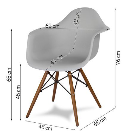 Krzesło nowoczesne stylowe na drewnianych wenge nogach do salonu restauracji szare 211 WF