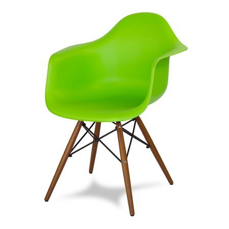Krzesło nowoczesne stylowe na drewnianych wenge nogach do salonu restauracji zielone 211 AB