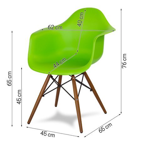 Krzesło nowoczesne stylowe na drewnianych wenge nogach do salonu restauracji zielone 211 AB
