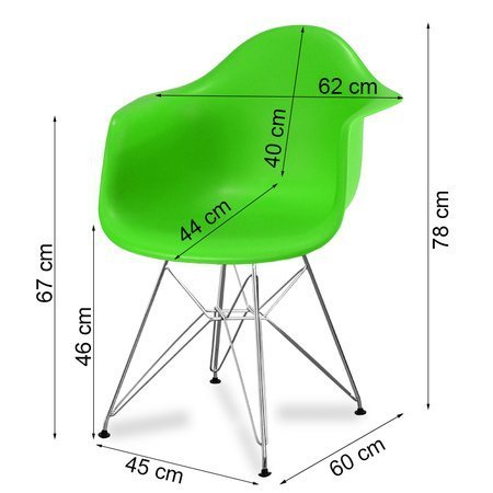 Krzesło nowoczesne stylowe na metalowych chromowanych nogach do salonu restauracji zielone 211 AB