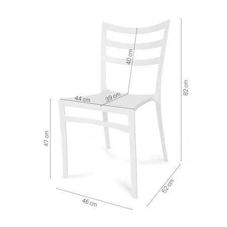 Krzesło nowoczesne stylowe ogrodowe do salonu biura poczekalni ogrodu białe 310