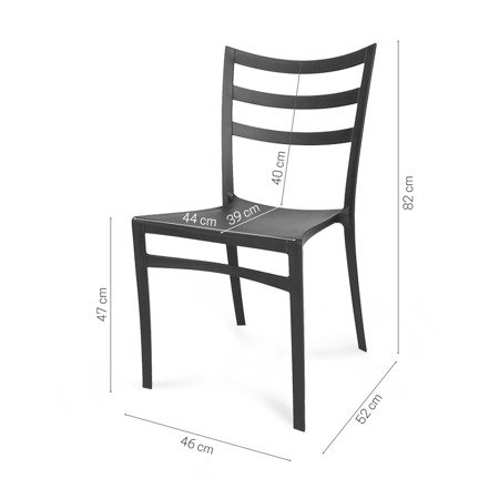 Krzesło nowoczesne stylowe ogrodowe do salonu biura poczekalni ogrodu czarne 310