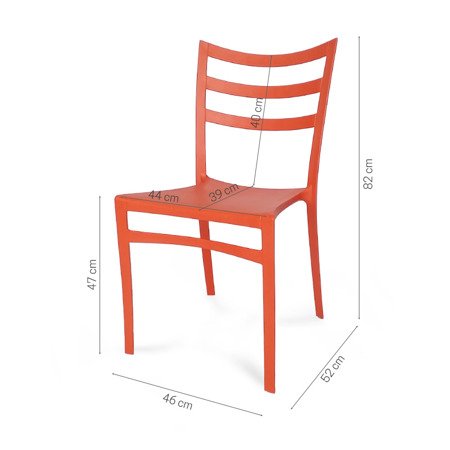Krzesło nowoczesne stylowe ogrodowe do salonu biura poczekalni ogrodu pomarańczowy 310