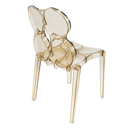 Krzesło nowoczesne stylowe transparentne do salonu kawiarni bursztynowe 313