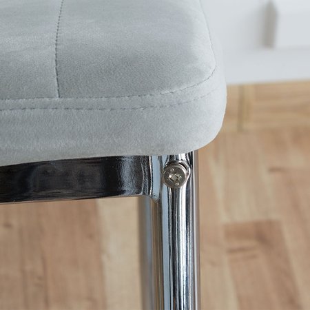 Krzesło nowoczesne tapicerowane welurowe na metalowych chromowanych nogach do salonu kuchni niebieskie 704V-TH-BLCH