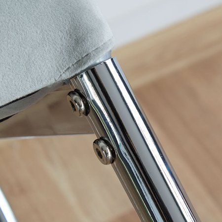 Krzesło nowoczesne tapicerowane welurowe na metalowych chromowanych nogach do salonu kuchni niebieskie 704V-TH-BLCH