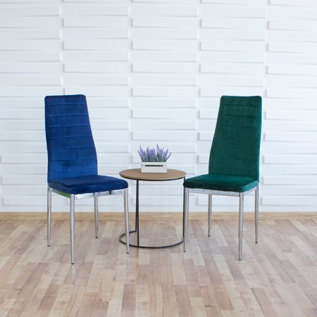 Krzesło nowoczesne tapicerowane welurowe na metalowych chromowanych nogach do salonu kuchni szare 704V-TH-GCH
