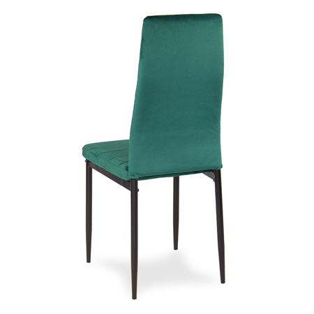 Krzesło nowoczesne tapicerowane welurowe na metalowych czarnych nogach do salonu kuchni zielone 704V-GT-GRB