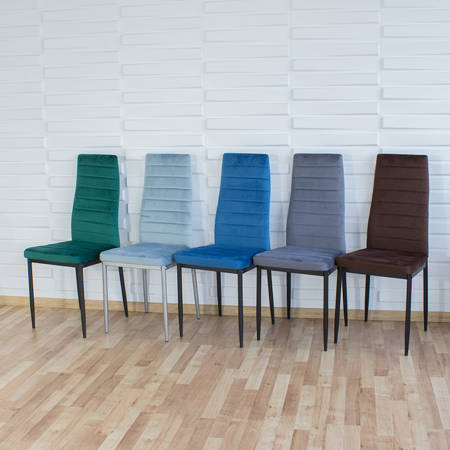 Krzesło nowoczesne tapicerowane welurowe na metalowych czarnych nogach do salonu kuchni zielone 704V-GT-GRB