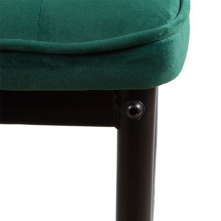 Krzesło nowoczesne tapicerowane welurowe na metalowych czarnych nogach do salonu kuchni zielone 704V-TH-GRB