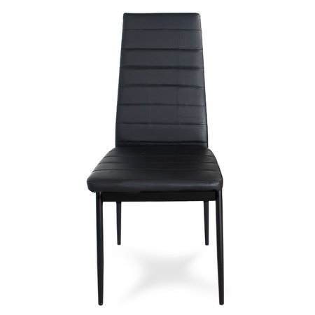Krzesło nowoczesne ze skóry ekologicznej na metalowych czarnych nogach do salonu kuchni czarne HILE-704B TK